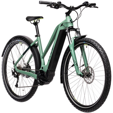 Bicicletta Ibrida Elettrica CUBE NATURE HYBRID ONE 625 ALLROAD TRAPEZ Donna Verde 2021 0